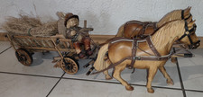 Pferdewagen Gespann Heuwagen Leiterwagen Holz geschnitzt 50er 60er edel 60 cm