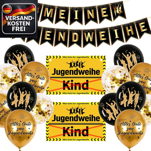 Jugendweihe deko set schwarz - deko,