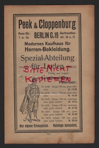 Berlin werbung 1910 - berlin,, peek