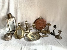 Messing Kupfer Zinn Konvolut Sammlung Vintage Antik Kerzenhalter Deko Perlmutt