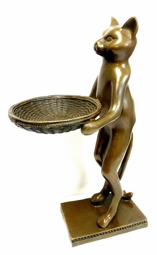 Bronzefigur katze - bronzefigur,