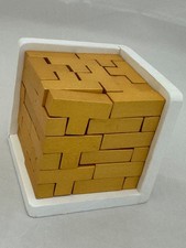Original 3D Wooden Brain Teaser 3D Puzzle Box gold Sparp Brain Zone