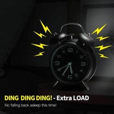 Wecker Doppelglockenwecker extra lauter Weckalarm mit Nachtlicht Retro-Design 4"