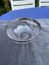 Schüssel, Glas, mit Rand aus Silber, ca. 9 cm Höhe, ca. 19 cm Durchm., gebraucht