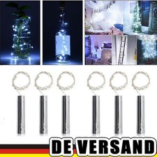 20 LED Flaschenlicht Korken Lichterkette Beleuchtung Party Weinflasche Licht DE