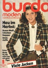 Burda Moden Nr. 09/1980 Neu im Herbst: Braun-Weiß Schotten, Stepper, Strickstoff