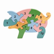 Holzpuzzle Schwein