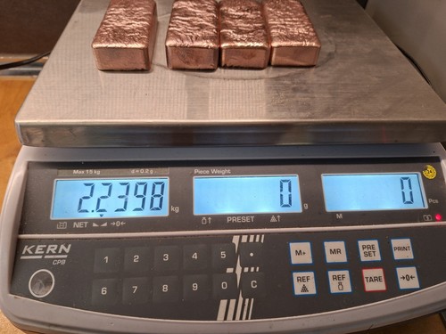 Kupferbarren kupfer 2398 kg - 2,2398,