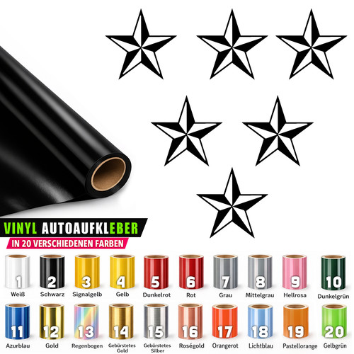 20x sterne set aufkleber - 20x, für