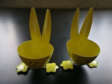 2 er SET Eierbecher Gelb Blech