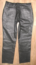 STARK: -4/5/6- LEDERJEANS für Damen / Lederhose aus Glattleder in schwarz Gr. 46