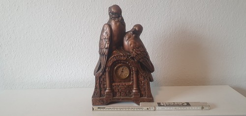 Figurenuhr tauben braun - figurenuhr, mit