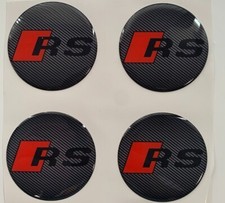 4 x Logo Audi RS Aufkleber - Radkappen Felgen Epoxidhar Emblem Nabendeckel