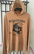 YAKUZA  Kapuzen - Sweatshirt in Camel-Braun, Innen und Außen bedruckt, Größe M/L