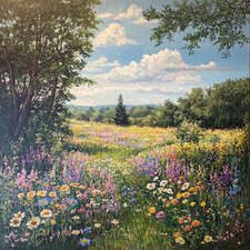 Die Wiese Ölgemälde Kunst