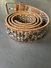 Cowboysbelt Nieten Gürtel Leder  Gr. 85 Braun Top Zustand