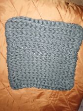 Dekokissenbezug, dunkelgrau, große Strickmuster, 50 x 50 cm, TCM, Reißverschluß