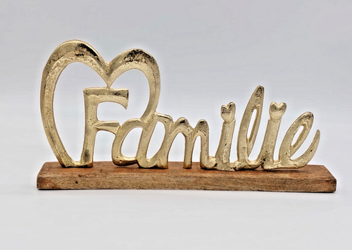 Schriftzug familie metall auf - metall,