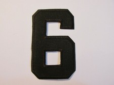Zahl 6 Stoff Zahlen 10cm  schwarz  Aufbügeln Tricot  Aufnäher Bügelbild