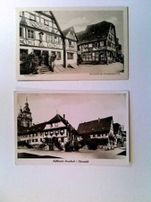Amorbach Odw., versch. Straßenpartien, 2 Ansichtkarten, ungelaufen ca. 1950+65, 