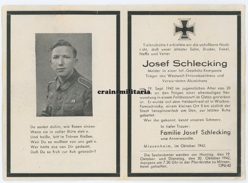 Orig sterbebild kradmelder - orig.,