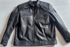 Lederjacke - Herren - Motorrad - Highway No. 1 - Gr. 4XL - Schwarz - Aufnäher