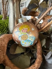 Glaskugel, Christbaumkugel, Weihnachtskugel, 6 cm, Engel, handbemalt