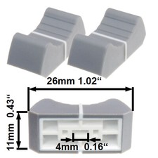 Sifam 2 Faderknopf Hell GRAU 4mm Fadercaps Faderkappen Caps Mischpulte Mixer