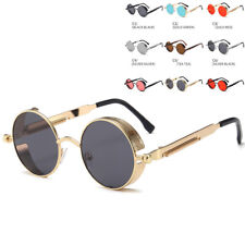Vintage Steampunk Punk Runde Sonnenbrille Männer Frauen Retro Kleine Kreis