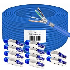 50m Cat8 Verlegekabel Cat 8.1 Netzwerkkabel 10x RJ45 Netzwerkstecker Werkzeuglos