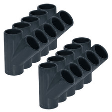 HAF® 1-10x PVC Fitting T-Stück 45° 3x 50mm Klebemuffe Pool Teich Verrohrung Rohr