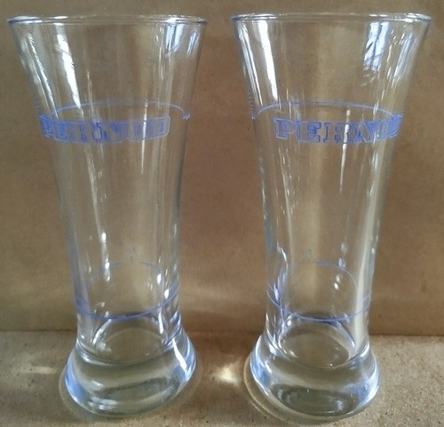 Pernod glas mit hellblauem - 2x,