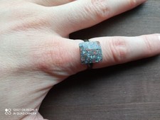 Ring bronzefarben verstellbar Schmuckstein aus Keramik von Swarovski