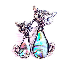 Katzen Brosche, Tier Schmuck, Abalone Shell Katzen Brosche