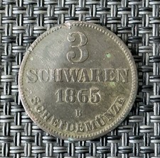 Großherzogtum Oldenburg 3 Schwaren 1865 B Originalbilder