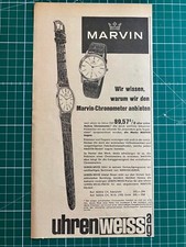 Marvin Chronometer 502026 Uhren Weiss AG Original 1963 Vintage Advert Werbung