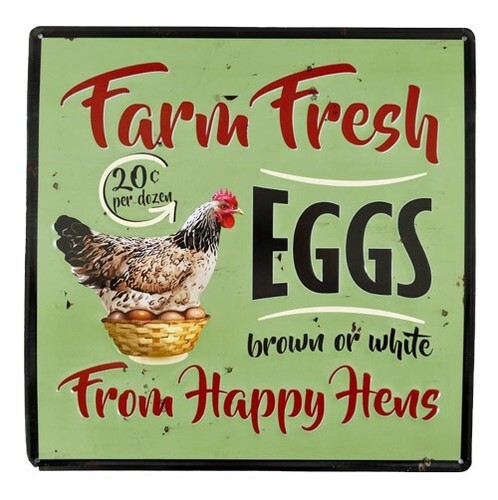 Blechschild farm fresh eggs - blechschild,
