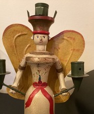 Wunderschöner alter Lichterengel mit Blechflügel. Erzgebirge