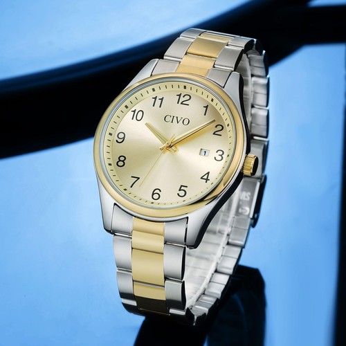 Herren gold edelstahl analog - herren,