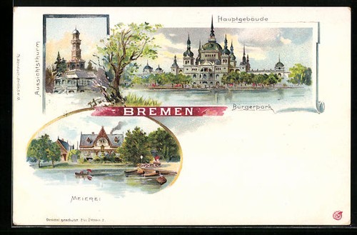 Lithographie bremen meierei - lithographie,