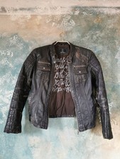 RINO & PELLE Lamm Lederjacke 38 M Schwarz Used-Look