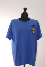 Camp David Herren T-Shirt 2XL blau Motiv Rundhals Jersey 100% Baumwolle