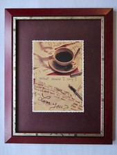 Bild "Kaffepause beim Schreiben eines Liebesbriefes", Gr. 28 x 22 cm mit Rahmen