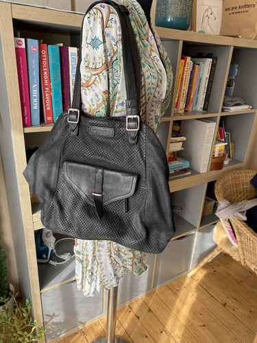 Handtasche damen schwarz leder - schwarz,