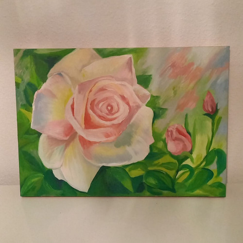 Gemälde rosenmotiv blumen - gemälde,