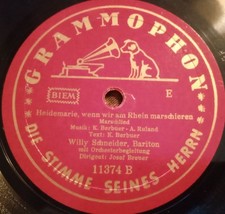 WILLY SCHNEIDER HEIDEMARIE WENN WIR AM RHEIN MARSCH WK2 SCHELLACKPLATTE 78RPM