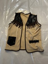Kinder Weste Cowboy Karneval Fasching Gr. 128-140 Cowgirl schwarz Braun Fransen
