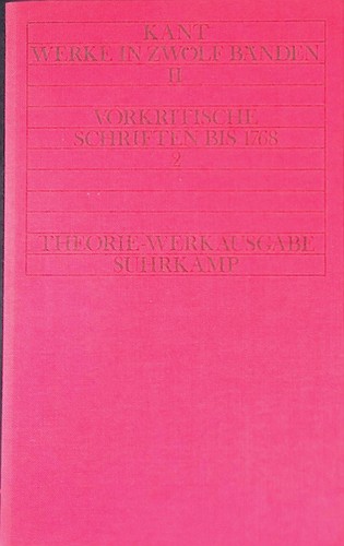 Vorkritische schriften bis - vorkritische,