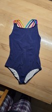 Mini Boden Badeanzug dunkelblau mit Regenbogen Trägern, Größe 152, Guter Zustand