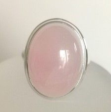 Ring mit Rosenquarz, 925er Silber , Gr. 18,8 - Rosa -